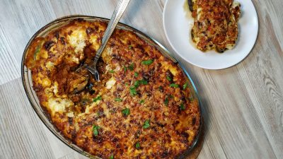 Мусака по-гречески с баклажанами и мясом