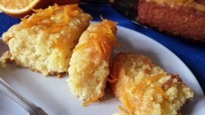 Постный апельсиновый манник с пропиткой в духовке