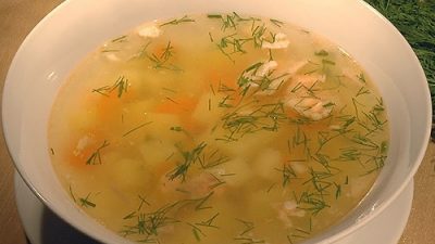 Уха из щуки с манной крупой