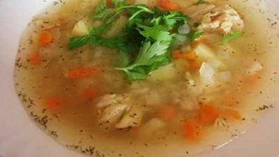 Уха с морскими гребешками