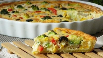 Вегетарианский киш с грибами