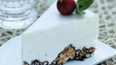 Воздушный торт из мюсли творожным кремом