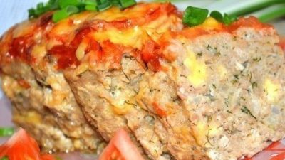 Хлебец из мясного фарша с сыром