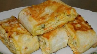 Хрустящая закуска из лаваша с овощами