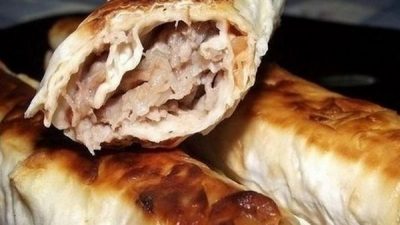 Хрустящие трубочки из лаваша с мясным фаршем