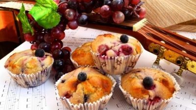 Ягодные кексики с белым шоколадом