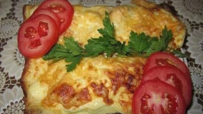 Яичные блинчики с грибами и курицей