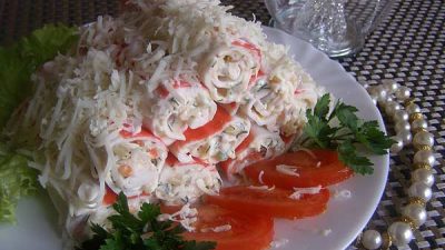 Закуска «Монастырская изба» с крабовыми палочками