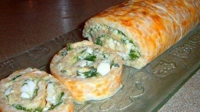 Закусочный рулет из кальмаров