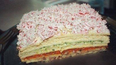 Закусочный торт «Рыбный» с горбушей