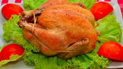 Запеченная курица с мирпуа