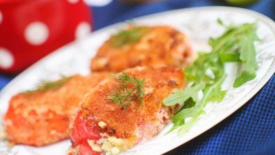 Запеченные перцы с творожно-сырной начинкой