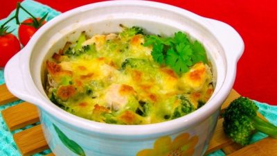 Запеканка из куриного филе под сливочным соусом