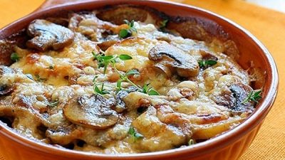 Запеканка из куриного филе с шампиньонами