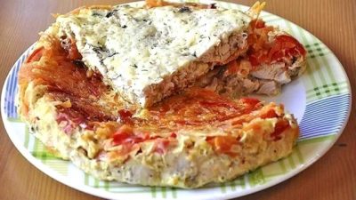 Запеканка из куриной грудки в сливках