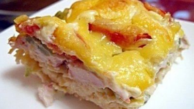 Запеканка «Макароша» из спагетти и курицы