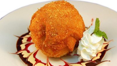 Жареное ванильное мороженое