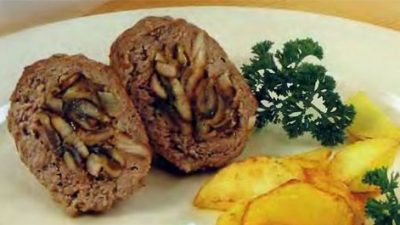 Зразы из свиного окорока с грибами